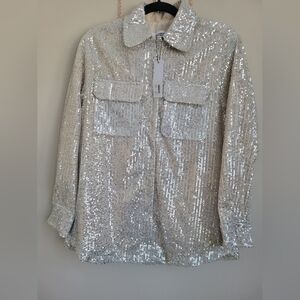 BB DOKOTA STEVE MADDEN SILVER ALL OVER SEQUIN SIZE SMALL